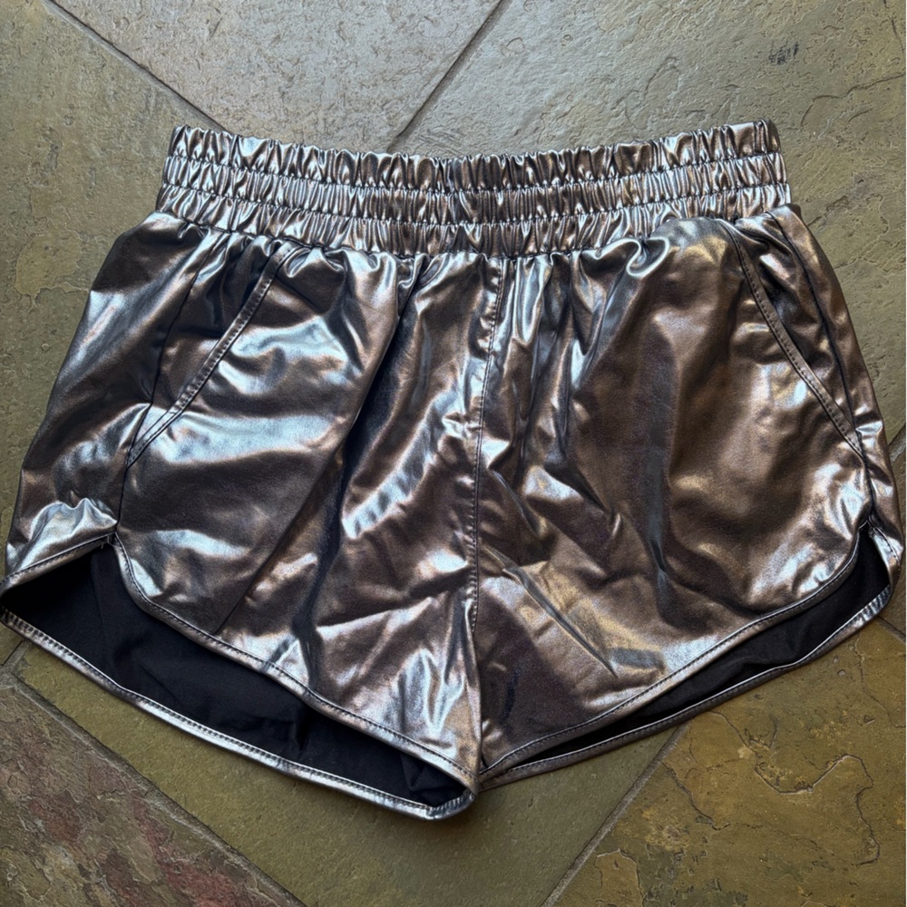 Metallic Silver Shorts
